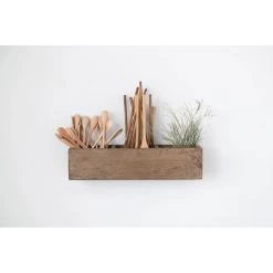Reclaimed Wood Wall Container With 3 Sections