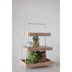 3-Tier Tray With Removable Trays, White & Natural (Pick Up Only) -Creative Co-op Sales Store df6180 2