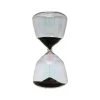 Decorative Glass Hourglass With Black Sand, Iridescent Finish