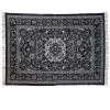 Woven Cotton Distressed Print Dhurrie Rug With Fringe, Black & White (Pick Up Only)