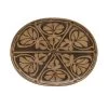 Oval Hand-Painted Stoneware Platter With Pattern, Brown & Taupe (Pick Up Only)