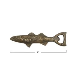 Cast Aluminum Fish Shaped Bottle Opener, Antique Gold Finish 7 Cast Aluminum Fish Shaped Bottle Opener, Antique Gold Finish -Creative Co-op Sales Store df6832 3