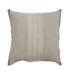 Cotton Double Cloth Pillow With Stripes, Cream & Olive