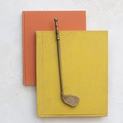 Cast Aluminum Golf Club Décor, Antique Brass Finish