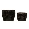 Embossed Terra-cotta Planter, Crackle Finish, Distressed Black, 2 Size Options