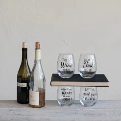 Happy Hour Saying Drinking Glass, 4 Style Options