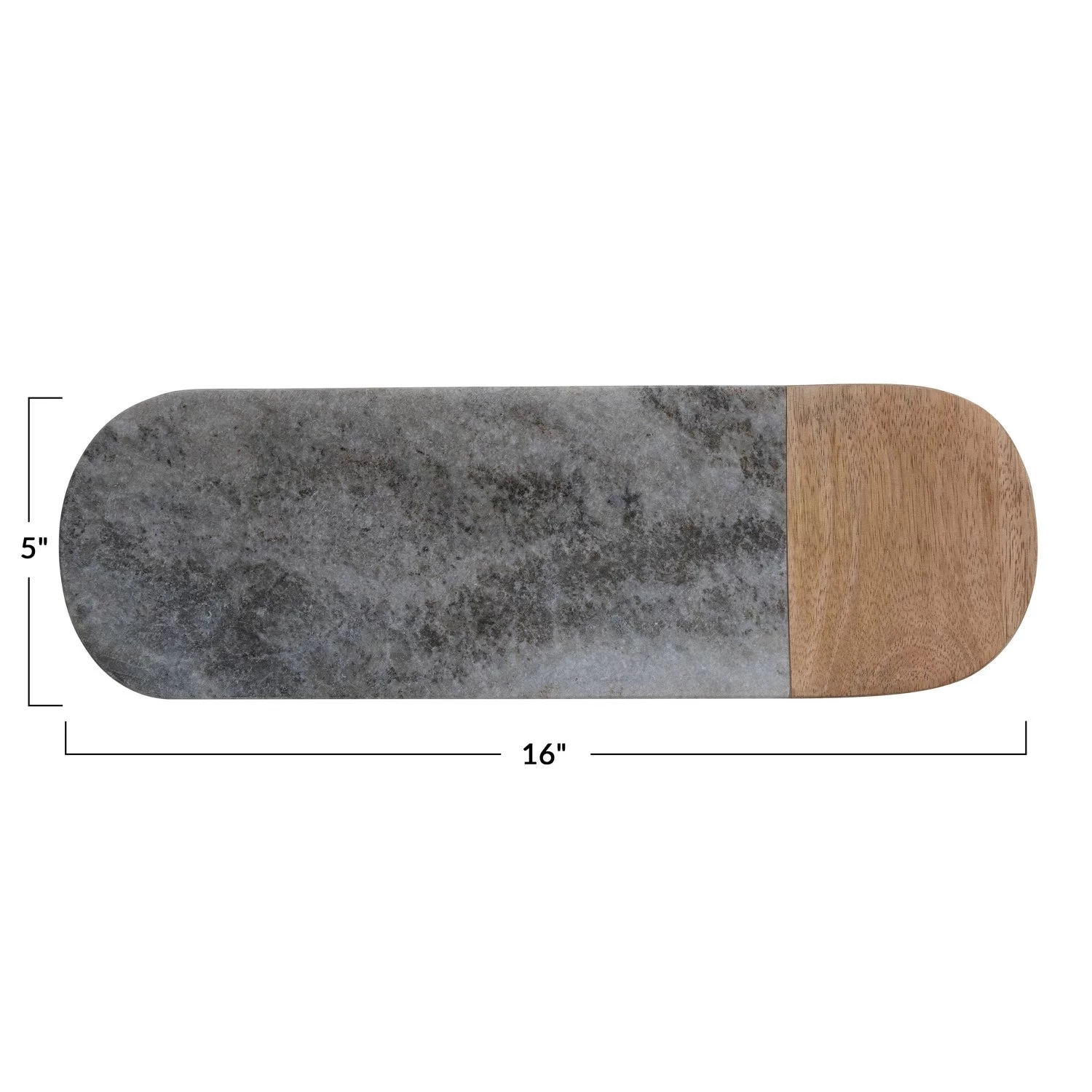 Marble & Mango Wood Serving Board, Grey & Natural 3 Marble & Mango Wood Serving Board, Grey & Natural - Image 3