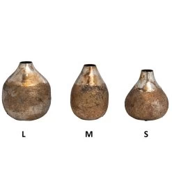 Metal Vase With Burnt Gold Finish, 3 Size Options -Creative Co-op Sales Store df7674 1