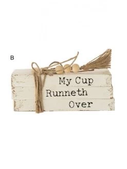 Wood Block Books With Saying & Jute Tie, 4 Style Options -Creative Co-op Sales Store image 6bd4f22a ce99 4bca 90a3 868f85b912ee