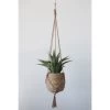 Straw Planter Pot With 33"H Jute Tasseled Hanger