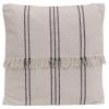 Woven Cotton Striped Pillow With Fringe
