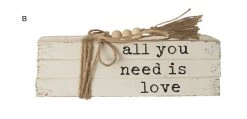 "Love" Wood Block Books With Saying & Beaded Jute Tie, White, 2 Style Options -Creative Co-op Sales Store image cb8e1792 5c1e 48d2 8100 f6eaa1aa93cd