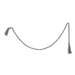 Jute & Wood Bead Garland With Tassels, Grey, 72”