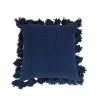 18" Square Cotton Pillow W/ Tassels, Navy