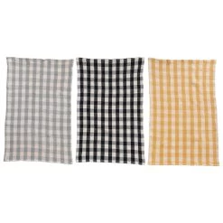Waffle Weave Gingham Kitchen Dish Towel, 3 Color Options