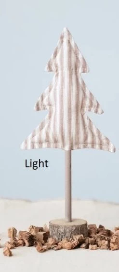Gingham Cotton Tree With Wood Slice Base, 2 Color Options -Creative Co-op Sales Store l a7155cc1 1e06 42d4 a4b5 61279e871eeb