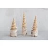 Hand-Carved Birch Wood Tree With Wood Base, 3 Size Options