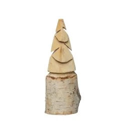 Hand-Carved Birch Wood Tree With Wood Base, 3 Size Options -Creative Co-op Sales Store xs1442 1